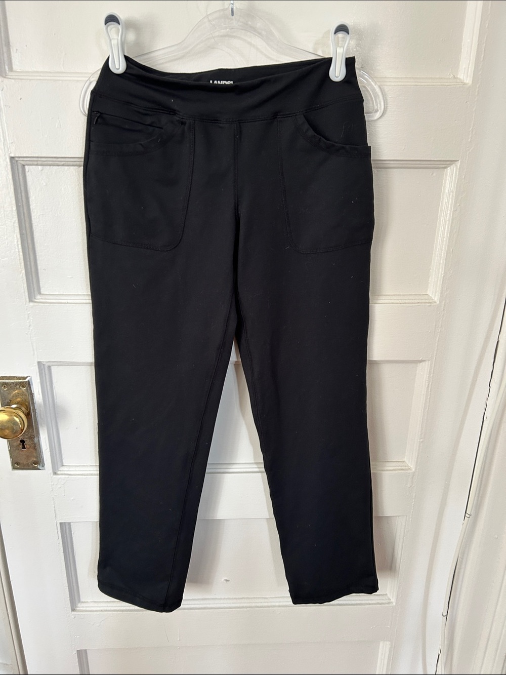 Lands' End Women's Active 5 Pocket Pants, Black, Women's Petite XS (size 2), EU
